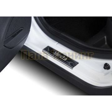 Накладки порогов (4 шт.) нержавеющая сталь AutoMax для Lada Vesta 2015-