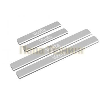 Накладки порогов (4 шт.) нержавеющая сталь AutoMax для Lada Vesta 2015-