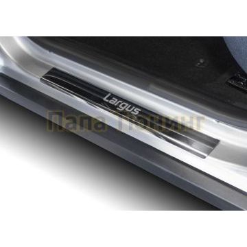 Накладки порогов (4 шт.) нержавеющая сталь AutoMax для Lada Largus 2012-