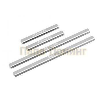 Накладки порогов (4 шт.) нержавеющая сталь AutoMax для Chevrolet Niva 2009-2020