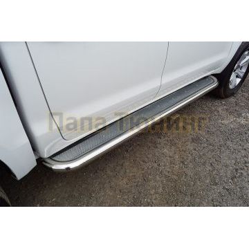 Пороги с площадкой (нерж. лист) 60,3 мм ТСС для JAC T6 (4WD) 2.0T (бенз) 2021- Пороги с площадкой (нерж. лист) 60,3 мм ТСС для JAC T6 (4WD) 2.0T (бенз) 2021-