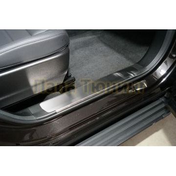 Накладки на пластиковые пороги (лист шлифованный) 2шт ТСС для Haval  F7 4WD 2022-