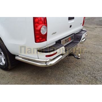 Защита задняя (уголки двойные) 76,1/42,4 мм для JAC T6 (4WD) 2.0T (бенз) 2021-