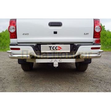 Защита задняя (уголки двойные) 76,1/42,4 мм для JAC T6 (4WD) 2.0T (бенз) 2021-