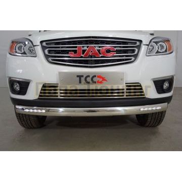Защита передняя нижняя (овальная с ДХО) 75х42 мм для JAC T6 (4WD) 2.0T (бенз) 2021- Защита передняя нижняя (овальная с ДХО) 75х42 мм для JAC T6 (4WD) 2.0T (бенз) 2021-