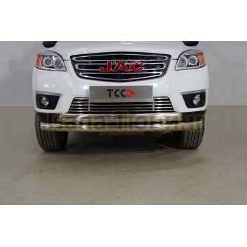 Защита передняя нижняя (двойная) 76,1/75 мм для JAC T6 (4WD) 2.0T (бенз) 2021-