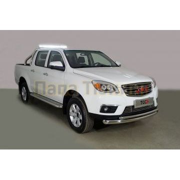 Защита передняя нижняя (двойная) 76,1/42,4 мм для JAC T6 (4WD) 2.0T (бенз) 2021-