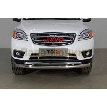 Защита передняя нижняя (двойная) 76,1/42,4 мм для JAC T6 (4WD) 2.0T (бенз) 2021-