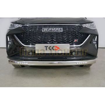 Защита передняя нижняя (овальная с ДХО) 75х42 мм ТСС для Haval F7X (2.0L 4WD) 2022- Защита передняя нижняя (овальная с ДХО) 75х42 мм ТСС для Haval F7X (2.0L 4WD) 2022-