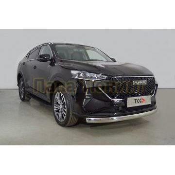 Защита передняя нижняя (овальная) 75х42 мм ТСС для Haval F7 4WD 2022-