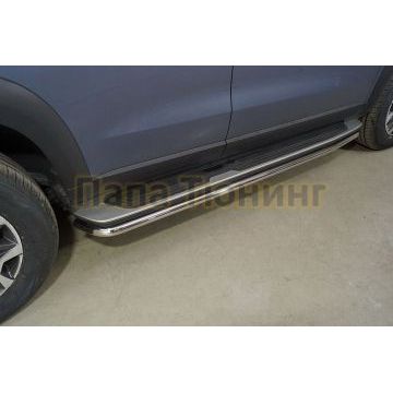 Защита порогов 42,4 мм ТСС для Haval DARGO 2022-