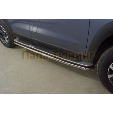 Защита порогов 42,4 мм ТСС для Haval DARGO 2022-