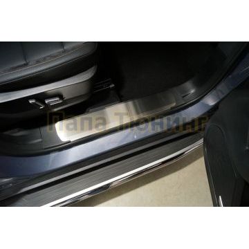 Накладки на пластиковые пороги (лист шлифованный) 2шт ТСС для Haval DARGO 2022-