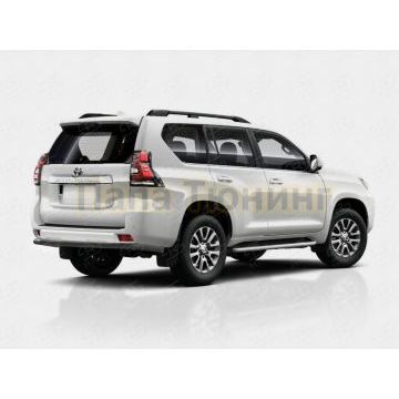 Защита заднего бампера d57 секции black РусСталь для Toyota Land Cruiser Prado 150 2017-