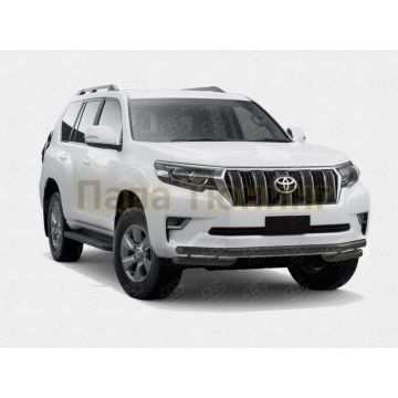 Защита переднего бампера d57 секции-d57 уголки black РусСталь для Toyota Land Cruiser Prado 150 2017-
