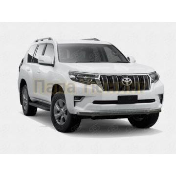 Защита переднего бампера d57 секции black РусСталь для Toyota Land Cruiser Prado 150 2017-