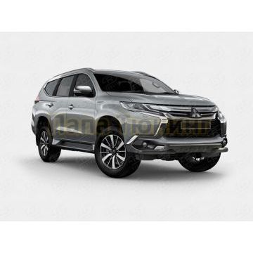 Защита переднего бампера d57 дуга-d57 уголки+клыки black РусСталь для Mitsubishi Pajero Sport 2016-2021