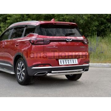 Защита заднего бампера d57 дуга-d42 дуга РусСталь для Chery Tiggo 7 PRO 2020-