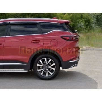 Защита заднего бампера 75х42 дуга РусСталь для Chery Tiggo 7 PRO 2020-