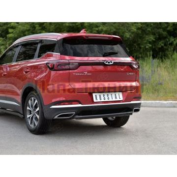 Защита заднего бампера d57 дуга black РусСталь для Chery Tiggo 7 PRO 2020-