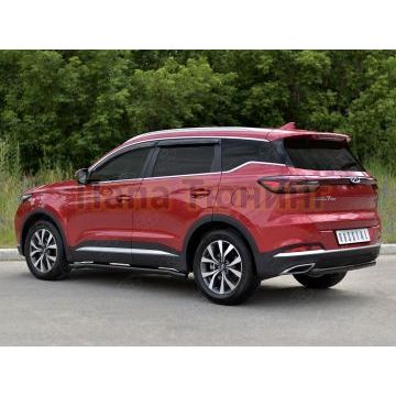 Защита заднего бампера d57 дуга black РусСталь для Chery Tiggo 7 PRO 2020-