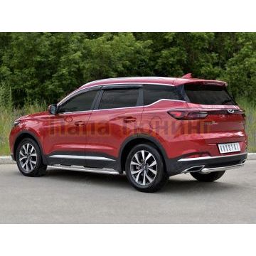 Защита заднего бампера d57 дуга РусСталь для Chery Tiggo 7 PRO 2020-