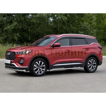 Защита переднего бампера d57 секции РусСталь для Chery Tiggo 7 PRO 2020-