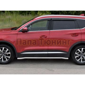 Пороги труба d57 секции (вариант 3) РусСталь для Chery Tiggo 7 PRO 2020-