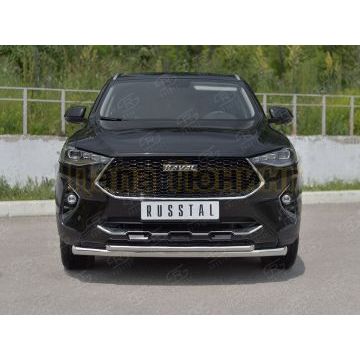 Защита переднего бампера d57 секции-d42 дуга РусСталь для Haval F7X 1.5 4WD 2019-2022
