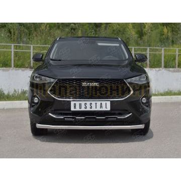 Защита переднего бампера d57 секции РусСталь для Haval F7X 1.5 4WD 2019-2022