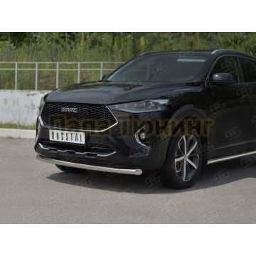 Защита переднего бампера d57 секции РусСталь для Haval F7X 1.5 4WD 2019-2022