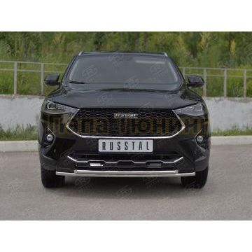 Защита переднего бампера d42 секции-d42 дуга РусСталь для Haval F7X 1.5 4WD 2019-2022