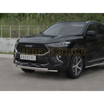 Защита переднего бампера d42 секции-d42 дуга РусСталь для Haval F7X 1.5 4WD 2019-2022