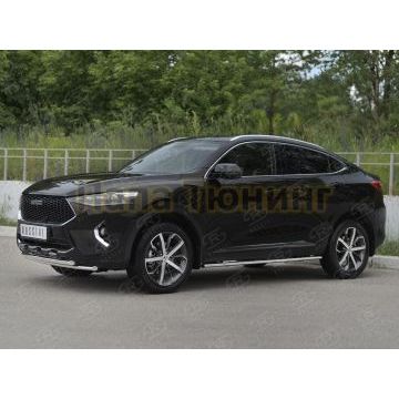 Защита переднего бампера d42 секции-d42 дуга РусСталь для Haval F7X 1.5 4WD 2019-2022
