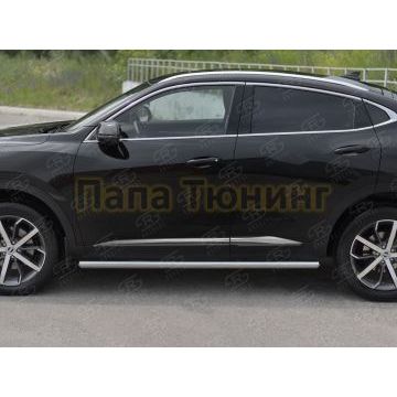 Пороги труба d57 (вариант 3) РусСталь для Haval F7X 4WD 2022-