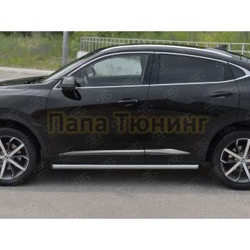 Пороги труба d57 (вариант 1) РусСталь для Haval F7X 1.5 4WD 2019-2022