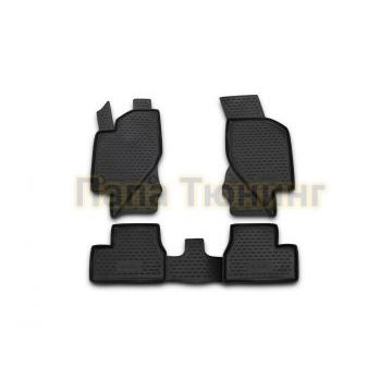Коврики в салон полиуретан 4 штуки Autofamily для Lada Kalina 2004-2013