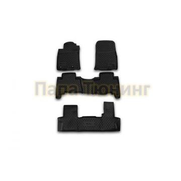 Коврики в салон полиуретан 5 штук для 7 мест Autofamily для Toyota Land Cruiser Prado 150 2013- Коврики в салон полиуретан 5 штук для 7 мест Autofamily для Toyota Land Cruiser Prado 150 2013-