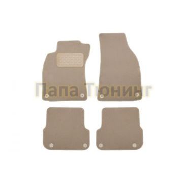 Коврики в салон Klever Premium бежевые 4 штуки на седан и универсал с АКПП для Audi A4 8E 2004-2007