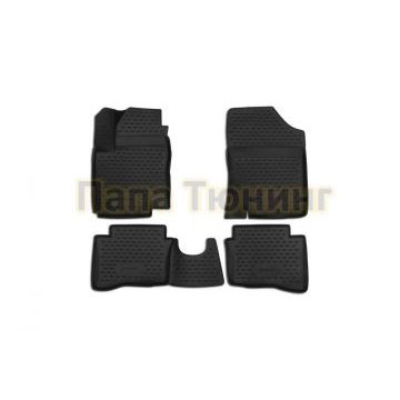 Коврики 3D в салон полиуретан 4 штуки Autofamily для Hyundai i20 2008-2014