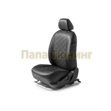 Чехол Экокожа Rival задняя спинка 40/60, рисунок Ромб для Nissan Almera G15 2013-2018 Чехол Экокожа Rival задняя спинка 40/60, рисунок Ромб для Nissan Almera G15 2013-2018