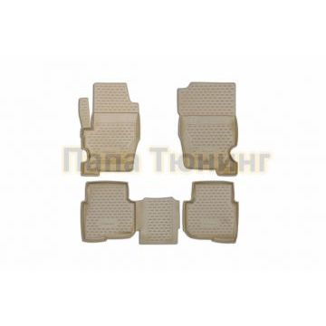 Коврики в салон полиуретан бежевый 4 штуки Autofamily для Land Rover Discovery 4 2009-2014 Коврики в салон полиуретан бежевый 4 штуки Autofamily для Land Rover Discovery 4 2009-2014