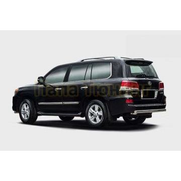 Комплект защита заднего бампера труба овальная d75х42+защита переднего бампера труба овальная d75х42 двойная для Lexus LX570 2012-2015