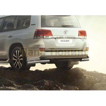 Комплект защита заднего бампера уголки d76/42 двойные+защита переднего бампера d76/42 двойная Toyota Land Cruiser 200 Executive Lounge 2015-