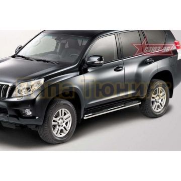 Пороги с проступью d76 для Toyota Land Cruiser Prado 150 2009-2017