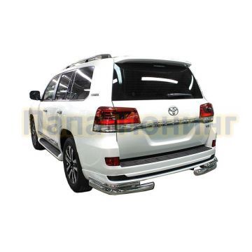 Защита заднего бампера d76/42 уголки двойные для Toyota Land Cruiser 200 Executive Lounge 2018-