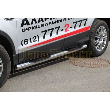 Пороги труба с проступями d76 для Ford Kuga 2013- Пороги труба с проступями d76 для Ford Kuga 2013-