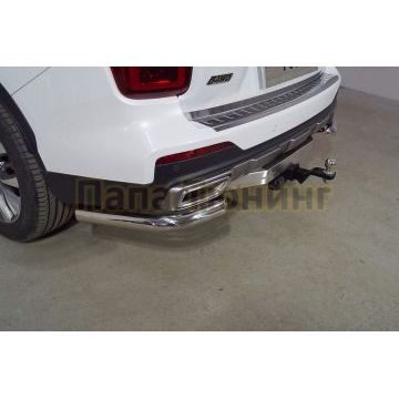 Защита задняя (уголки) 60,3 мм ТСС для Gac GS8 2.0T 4WD 2019-2023