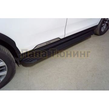 Пороги алюминиевые "Slim Line Black" 1820 мм ТСС для Gac GS8 2.0T 4WD 2019-2023 Пороги алюминиевые "Slim Line Black" 1820 мм ТСС для Gac GS8 2.0T 4WD 2019-2023