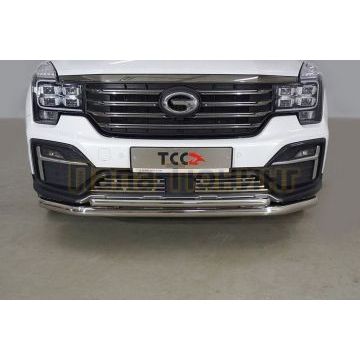 Защита передняя нижняя (двойная) 60,3/42,4 мм ТСС для Gac GS8 2.0T 4WD  2019-2023